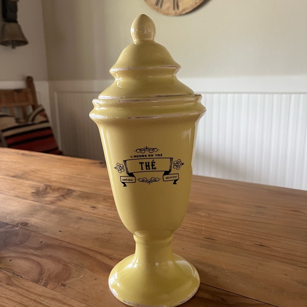 Yellow Ceramic Tea Canister